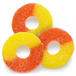 Peach Gummi Rings 4/4.5lb